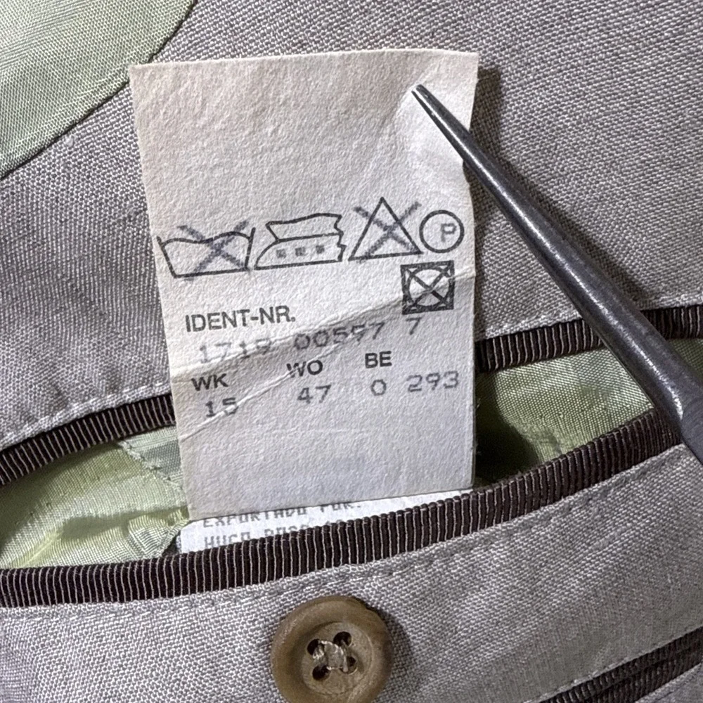 Hugo Boss Jacket Mens Size 42 Chest 100% Solbiati Linen Sand Double Breasted